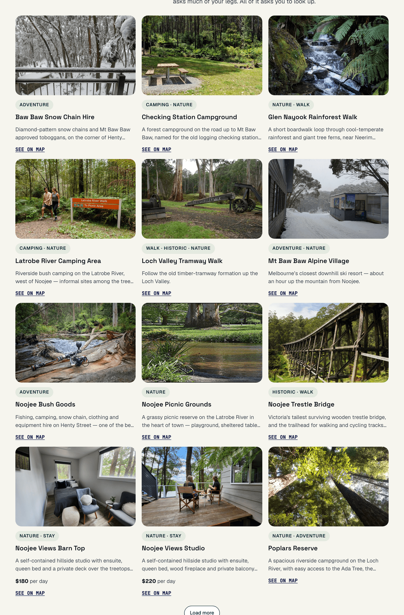 Portal blocks: attractions, things to do, stay, community groups