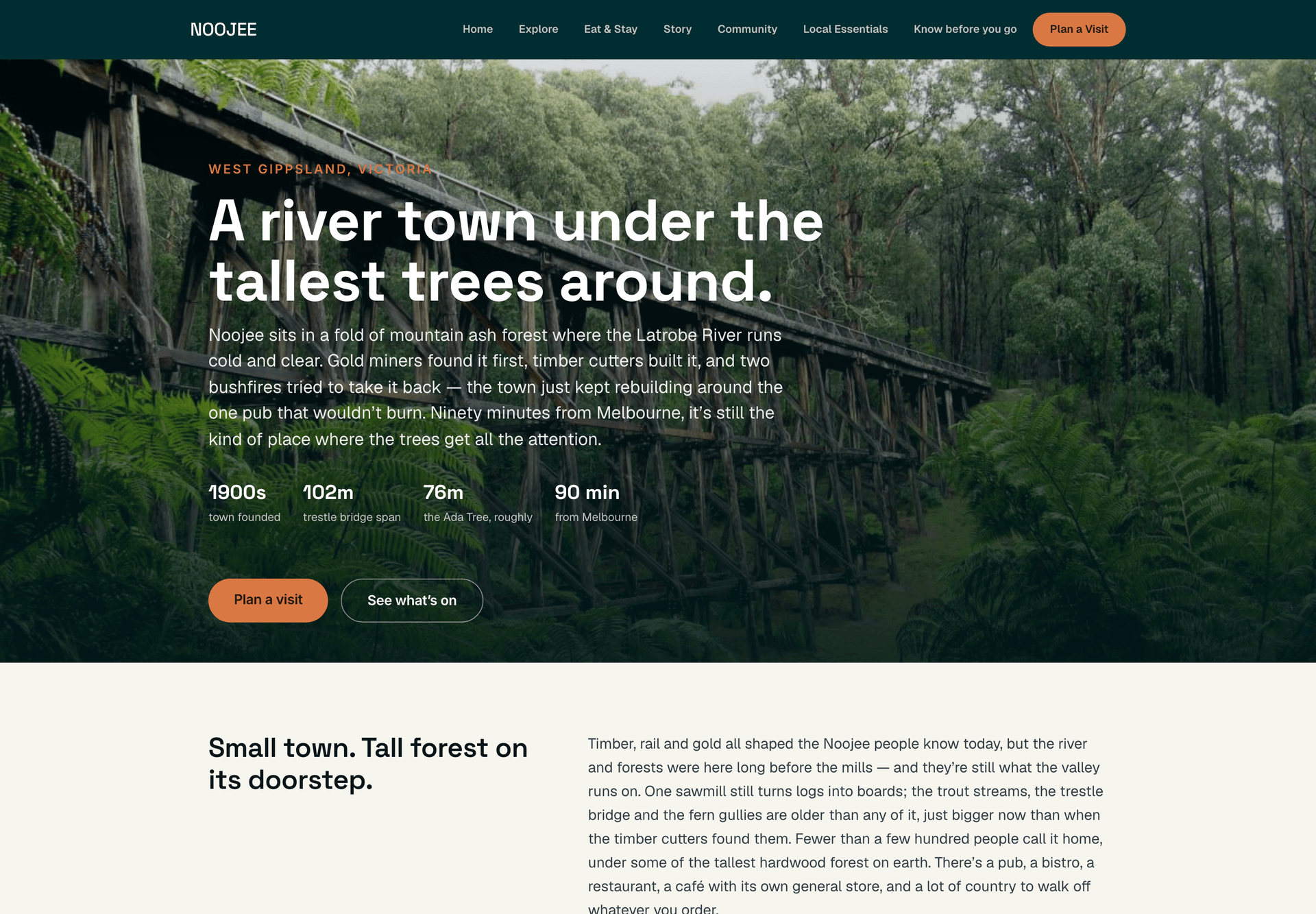 The Noojee town portal home page